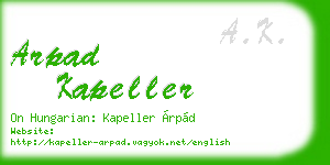 arpad kapeller business card