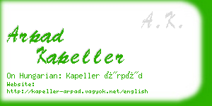 arpad kapeller business card